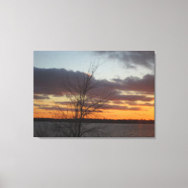 Lake Sunset Leinwand Doppeltfeld - 33,70" x 24"