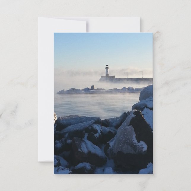 Lake Superior Duluth Lighthouse Notecard Dankeskarte (Vorderseite)