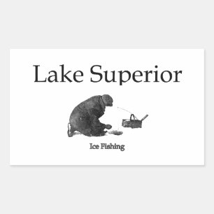 Lake Superior Ice Fishing Rechteckiger Aufkleber