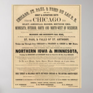 Lake Superior Iowa und Minnesota Werbung Poster