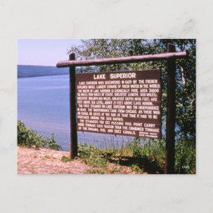Lake Superior Wood Park Sign 1969 Postkarte