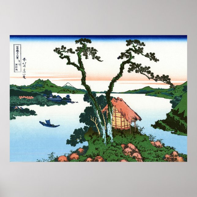 Lake Suwa in Shinano Province Poster (Vorne)
