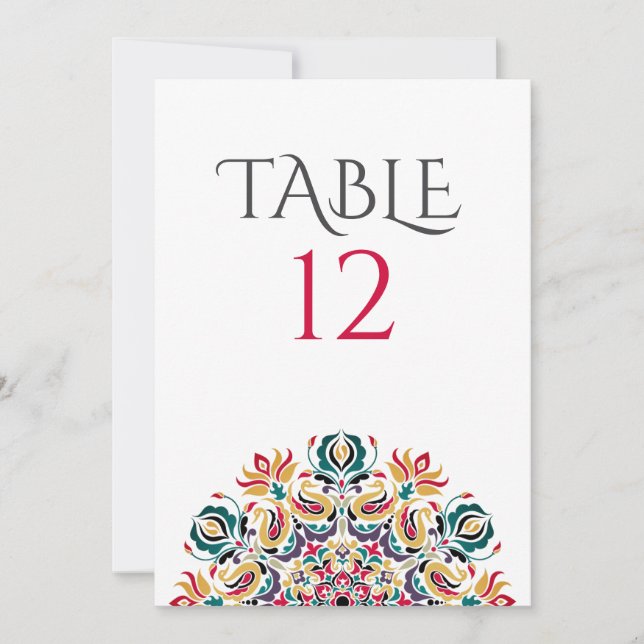 Lake Swan Lotus Flowers Mandala Table Number Einladung (Vorderseite)