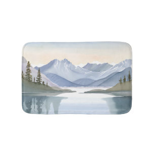 Lake Tahoe Berge Aquarell Landschaft Badematte