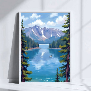 Lake Tahoe Berge Malerei Poster