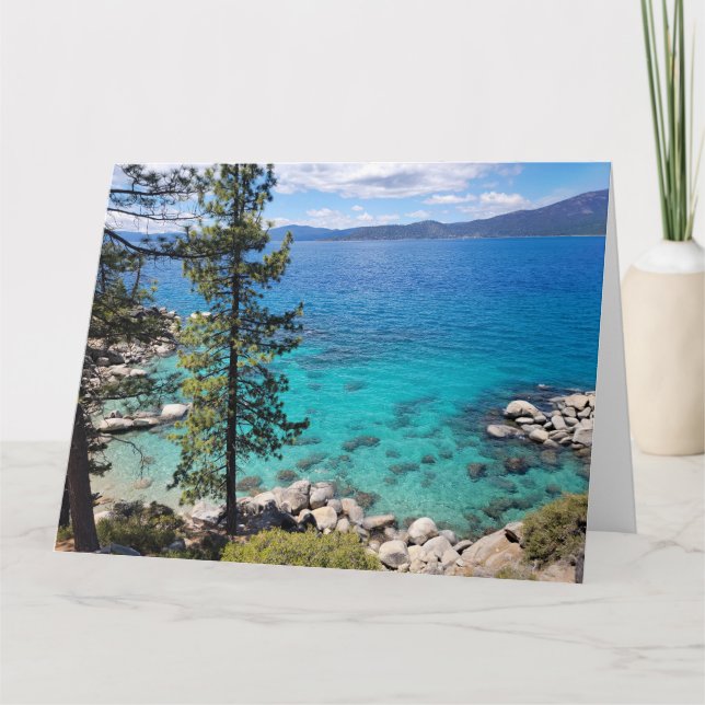 Lake Tahoe Blue Green Waters Karte (Vorderseite)