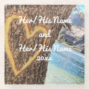 Lake Tahoe Blue Water Tree Herzliche Liebe Glasuntersetzer