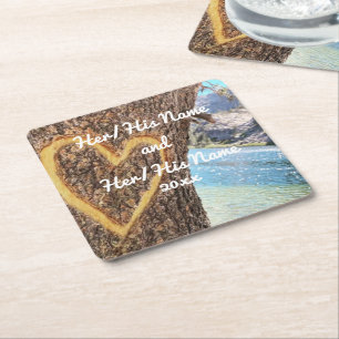 Lake Tahoe Blue Water Tree Herzliche Liebe Rechteckiger Pappuntersetzer