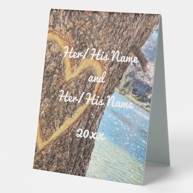 Lake Tahoe Blue Water Tree Herzliche Liebe Tischaufsteller (Vorderseite)