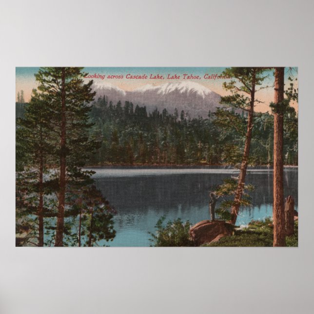 Lake Tahoe, CA - Blick über Cascade Lake Poster (Vorne)