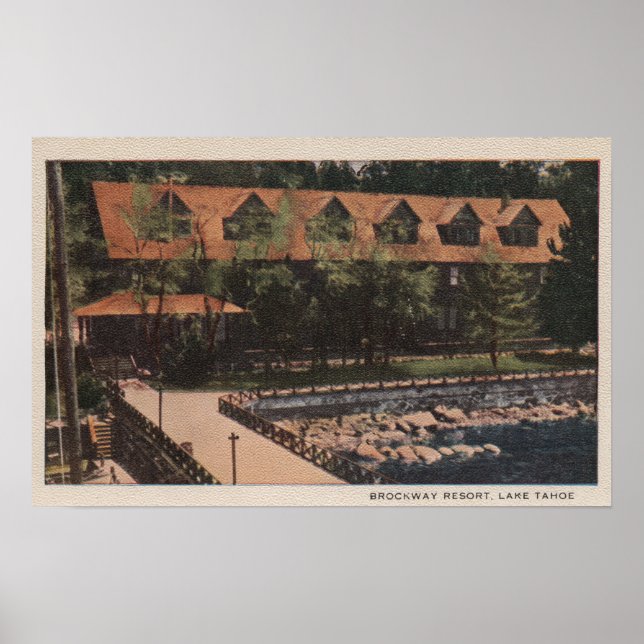 Lake Tahoe, CA - Brockway Resort Lodge View Poster (Vorne)