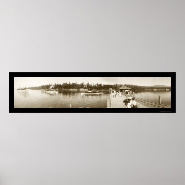 Lake Tahoe, CA Wharf Foto 1906 Poster (Vorne)