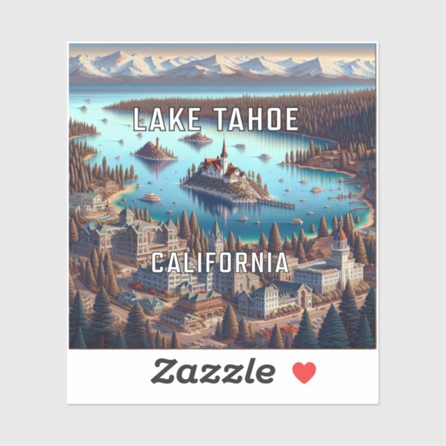 Lake Tahoe California 3 Inch Vinyl Sticker (Blatt)