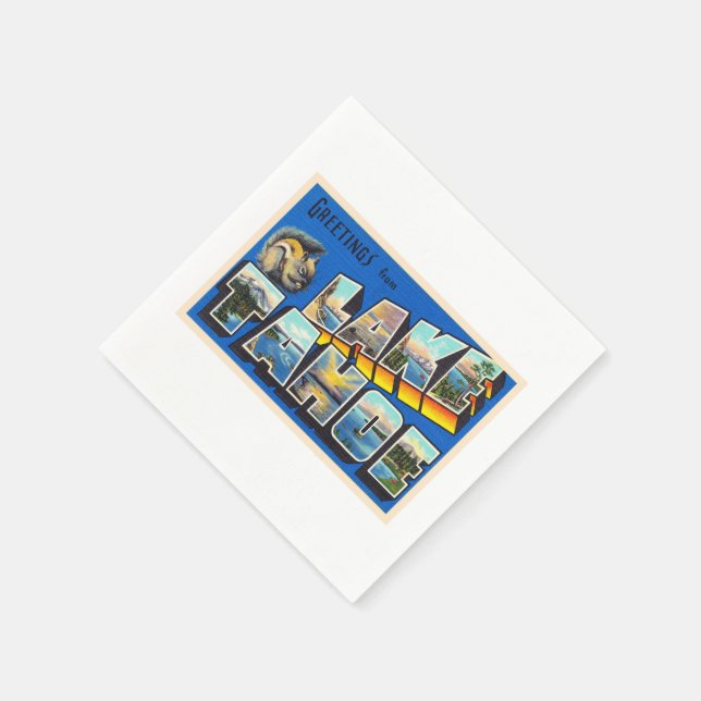 Lake Tahoe California CA Large Letter Postcard Serviette (Ecke)