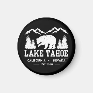 Lake Tahoe - California Grizzly Bear Mountains Magnet