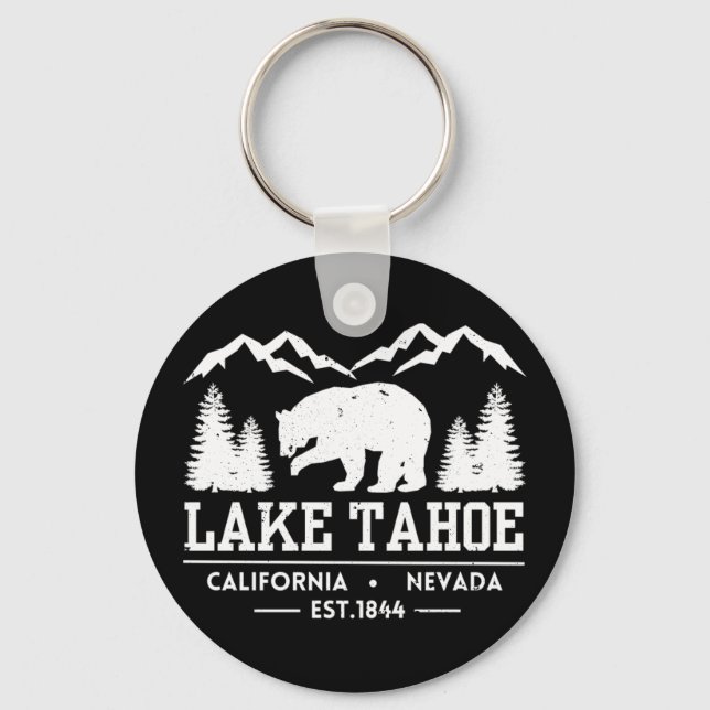 Lake Tahoe - California Grizzly Bear Mountains Schlüsselanhänger (Vorderseite)