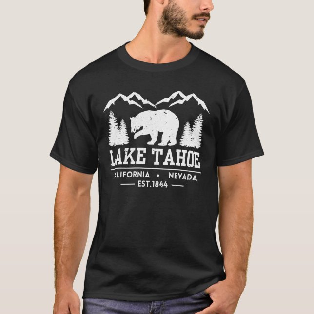 Lake Tahoe - California Grizzly Bear Mountains T-Shirt (Vorderseite)
