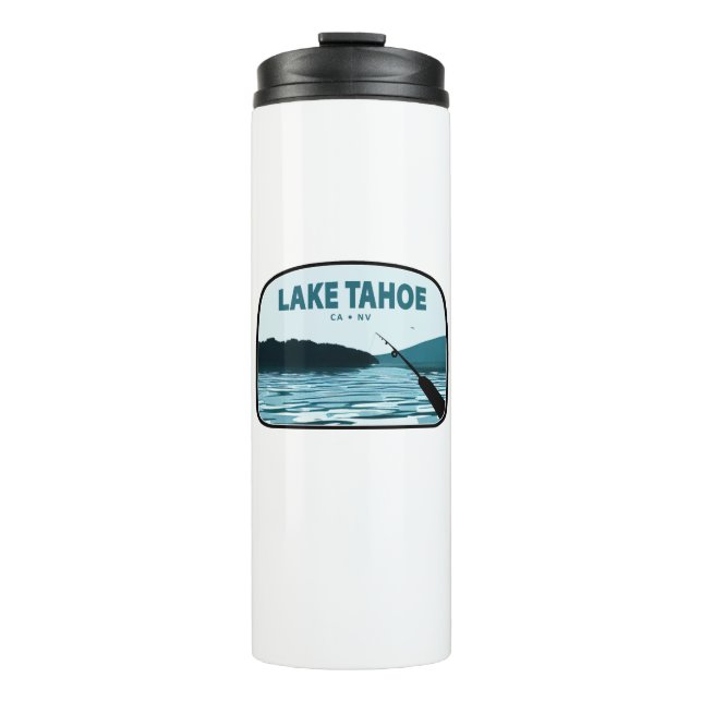 Lake Tahoe California Nevada Angelrute Thermosbecher (Vorderseite)