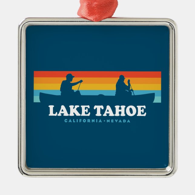 Lake Tahoe California Nevada Canoe Ornament Aus Metall (Vorne)