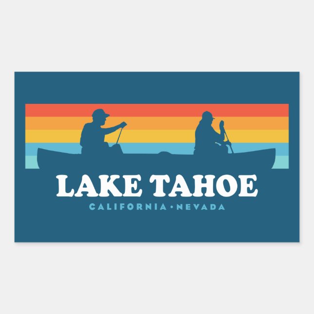 Lake Tahoe California Nevada Canoe Rechteckiger Aufkleber (Vorderseite)