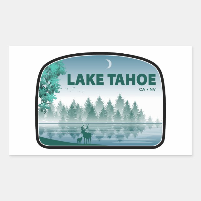 Lake Tahoe California Nevada Deer Rechteckiger Aufkleber (Vorderseite)