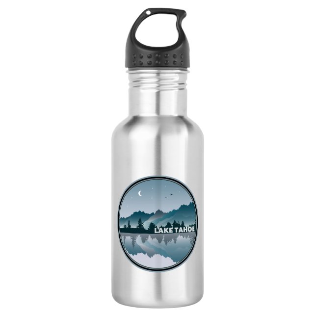 Lake Tahoe California Nevada Reflektion Edelstahlflasche (Vorderseite)