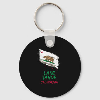 Lake Tahoe California Paint Splatter Flag Vacation Schlüsselanhänger
