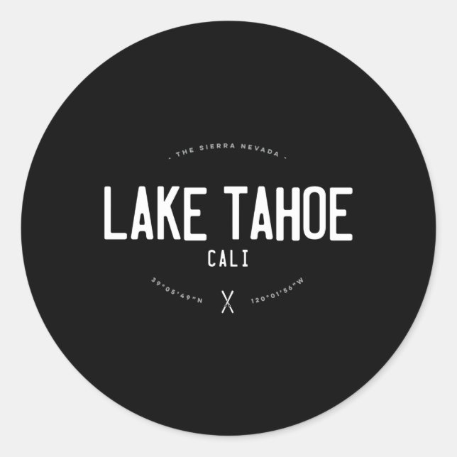 Lake Tahoe California Skiraum Runder Aufkleber (Vorderseite)