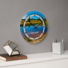 Lake Tahoe California Souvenir Christmas Glitzer Große Wanduhr