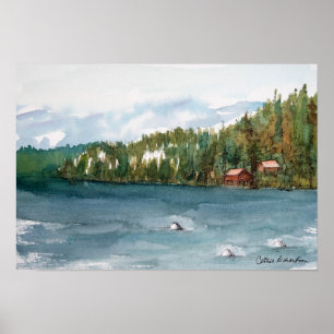 Lake Tahoe Carnelian Bay Berghütten Poster