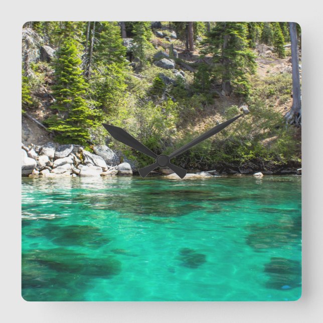 Lake Tahoe Decorative Wall Clock Quadratische Wanduhr (Vorderseite)