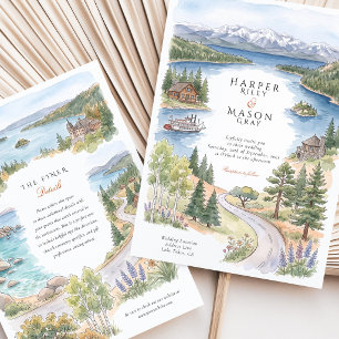 Lake Tahoe Emerald Bay Fannette Island Hochzeit Einladung
