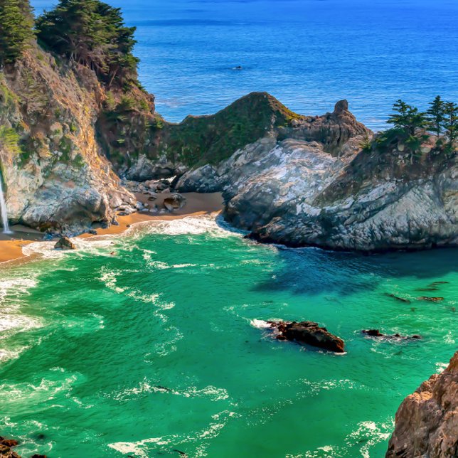 Lake Tahoe Folded Greeting Card Karte (McWay Cove, Big Sur, Central California. © GTFS.)