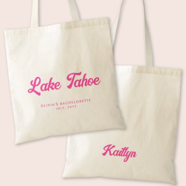 Lake Tahoe Junggeselinnen-Abschied Personalisierte Tragetasche (Lake Tahoe Bachelorette Party Tote Bag)