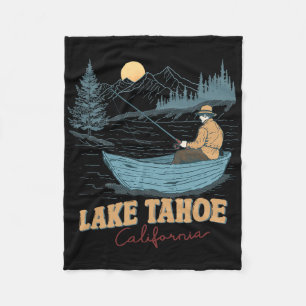 Lake Tahoe Kalifornien Lustiger Sommer Angeln Camp Fleecedecke