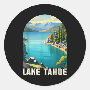 Lake Tahoe Kalifornien Nevada Berg Wandern Skifahr Runder Aufkleber