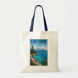 Lake Tahoe Kalifornien Nevada Illustration Reise Tragetasche
