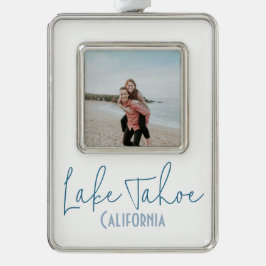 Lake Tahoe, Kalifornien Reiseandenken Rahmen-Ornament Silber