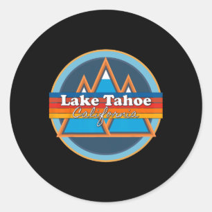 Lake Tahoe Kalifornien, Skifahren, Snowboardfahren Runder Aufkleber