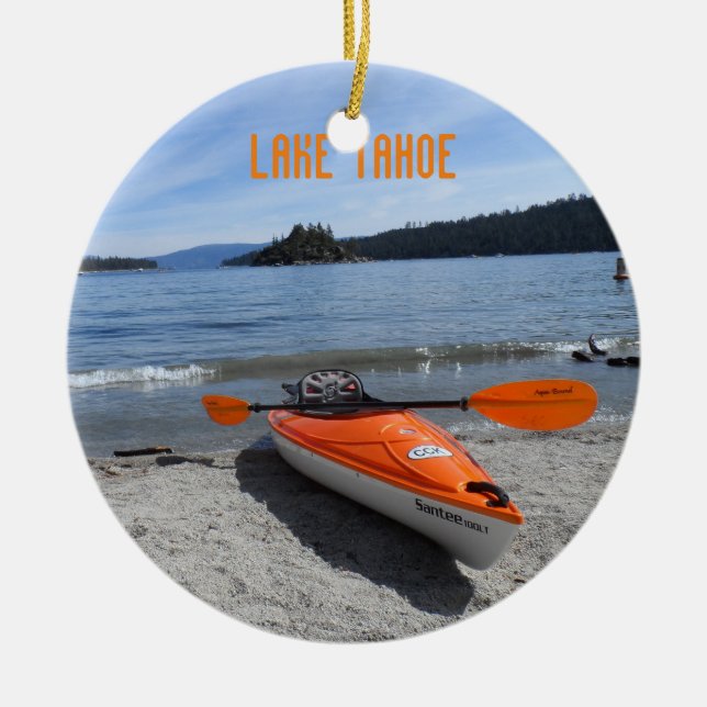 Lake Tahoe Kayak Keramik Ornament (Vorne)