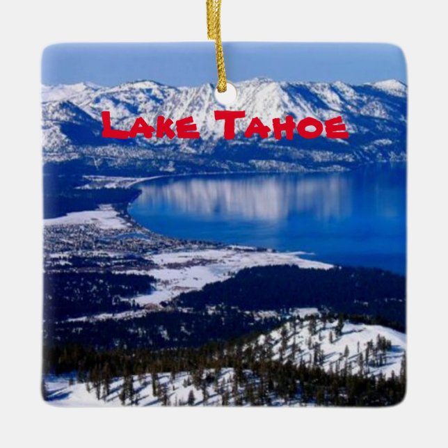 Lake Tahoe Landschaftliches Weihnachtsgeschenk Keramikornament (Vorderseite)