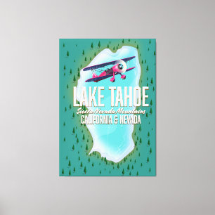 Lake Tahoe Map Reiseplakat Leinwanddruck
