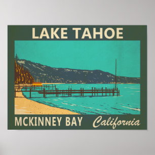 Lake Tahoe McKinney Bay Kalifornien Vintage Poster