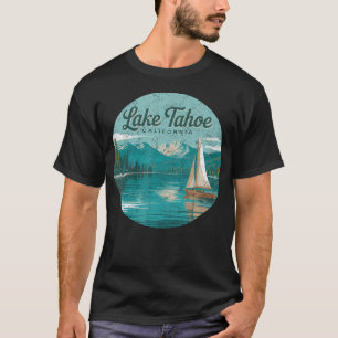 Lake Tahoe Mountain California Retro Outdoor T-Shirt