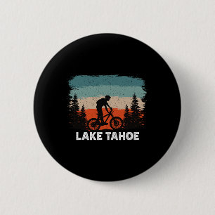 Lake Tahoe Mountainbiken Sonnenuntergang Retro Vin Button