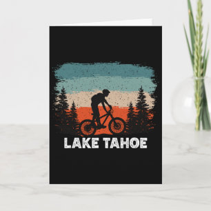 Lake Tahoe Mountainbiken Sonnenuntergang Retro Vin Karte