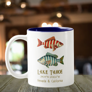 Lake Tahoe Nevada California Fisch Zweifarbige Tasse