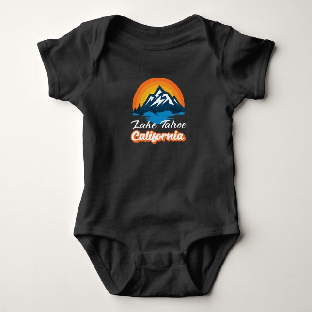 Lake Tahoe Nevada California Souvenir Retro Baby Strampler (Vorderseite)