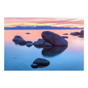 Lake Tahoe Rocks at Sunset Fotodruck