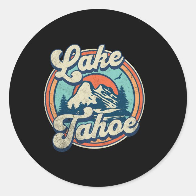 Lake Tahoe Runder Aufkleber (Vorderseite)
